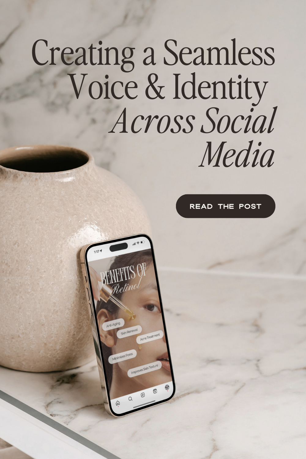 Graphic depicting the concept of consistent branding and messaging on social media platforms.